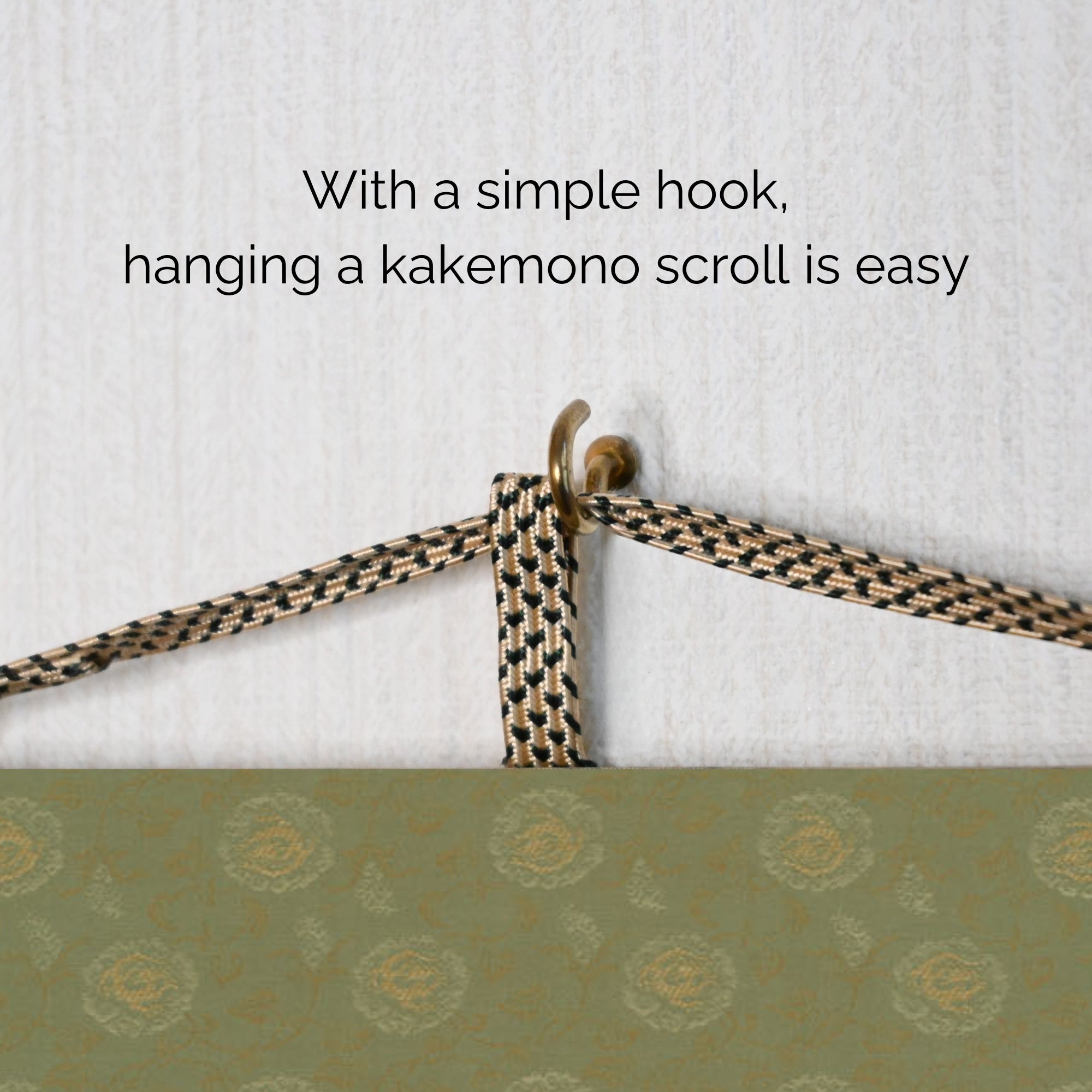 Póster colgante japonés Kakemono – Dragón verde ascendente