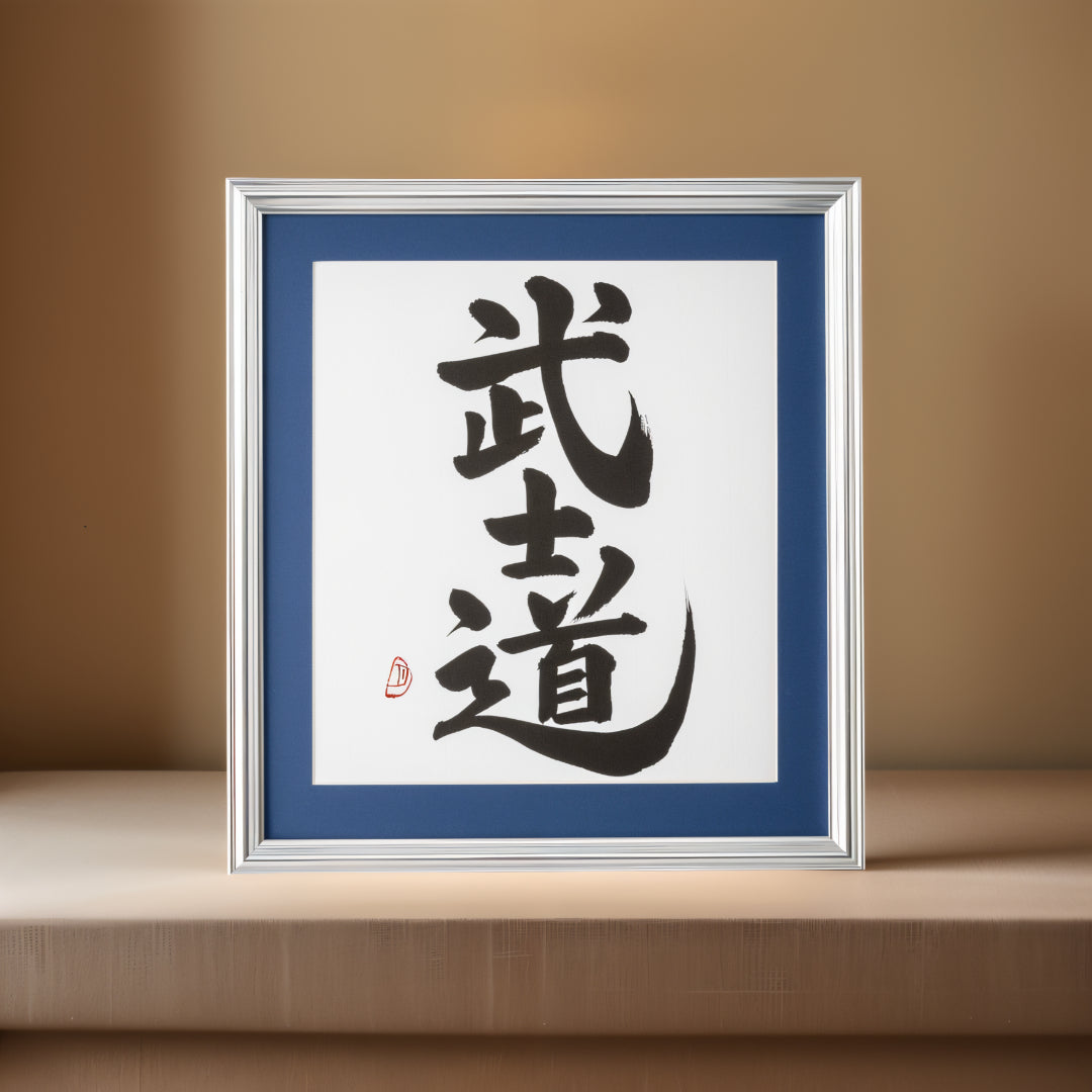 Bushido – Obra de arte caligráfica enmarcada