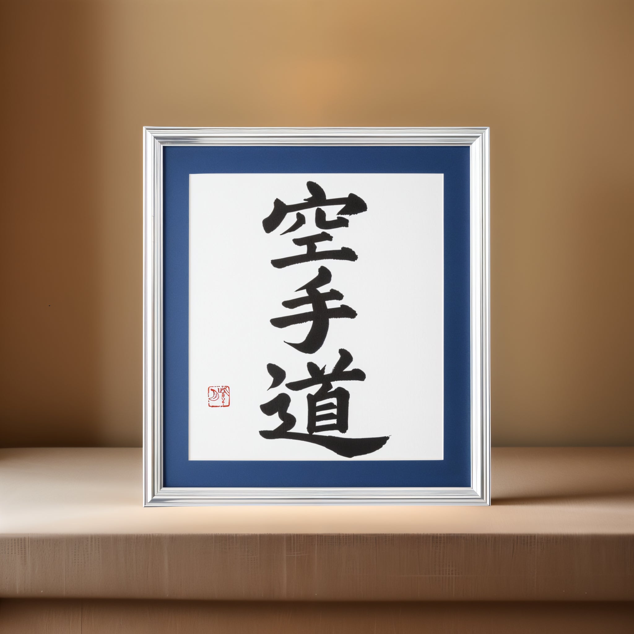 Karate-do – Obra de caligrafía enmarcada