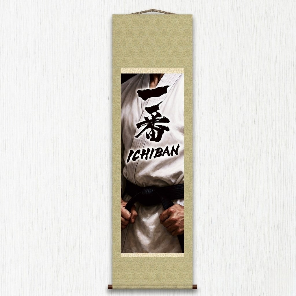 Artes Marciales Japonesas Ichiban Kakemono Póster de Pared – Espíritu de Cinturón Negro 